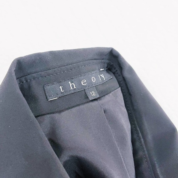 Theory Black Button Down Blazer Jacket with Collar SZ12 - Picture 2 of 11